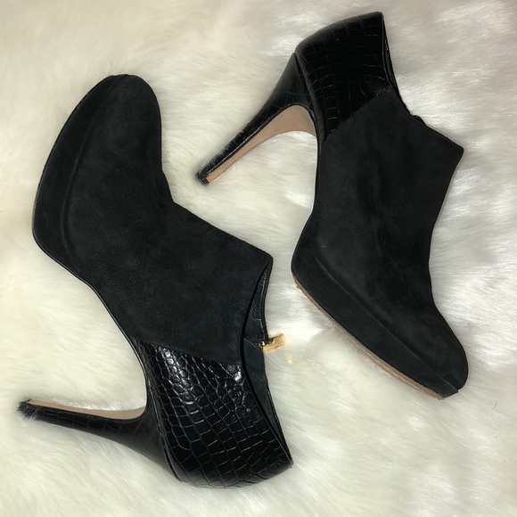 vince camuto black suede booties